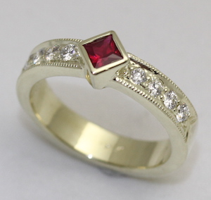 Ruby Engagement Ring - Elaina Designs